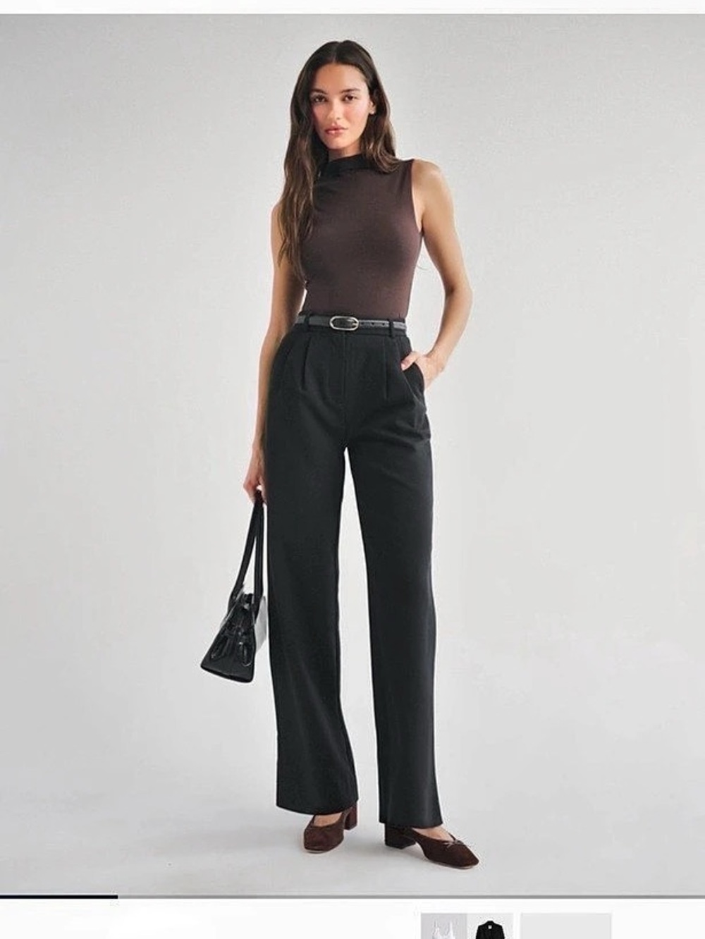 Abercrombie & Fitch Sloane Tailored Wide Leg Pant Black